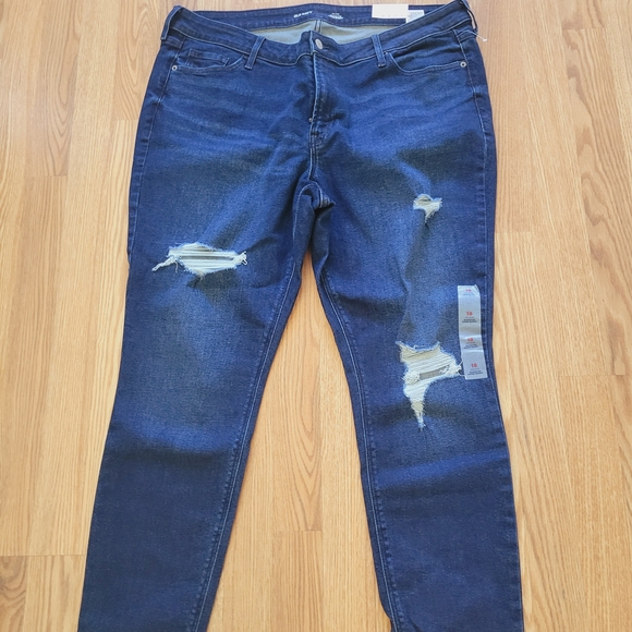 Old Navy Women's Rockstar Super Skinny Jeans - Blue - Picture 3 of 4